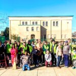 Church group gathered for neighborhood cleanup